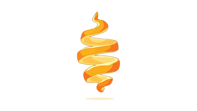 Vibrant orange peel curl showcasing fresh fruit zest, a bright and aromatic spiral element for culinary design and healthy lifestyle themes, rich in