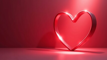 The Ribbon Heart: A clean, high-impact digital banner showcasing a 3D abstract heart with sharp shadows and light leak effects.