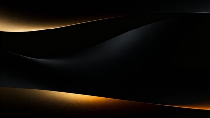 Luxury dark abstract background with golden flowing waves