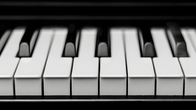 octet. Close-up of piano keys in black and white pattern, elegant musical instrument detail. lifestyle magazines, social media lookbooks, designed for influencer and brand collaborations.