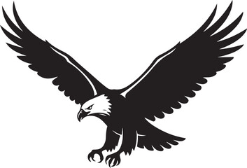 Fototapeta premium Black Eagle Silhouette in Flight