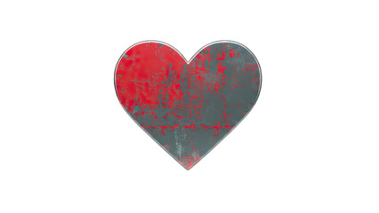 Grunge Heart on White Background