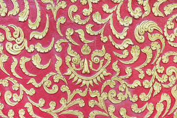 Thai art pattern old style the wall in the temples in Thailand.