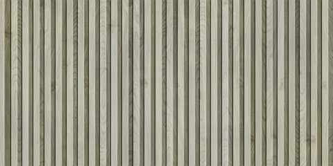 Obraz premium corrugated metal texture concrete wall vertical liner beige tone wooden panels.