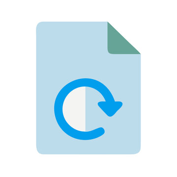 Simple document icon with refresh or reload symbol on a black background