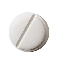 white round pill isolated on white background