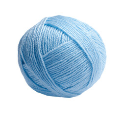 Light Blue Yarn Ball on White Background