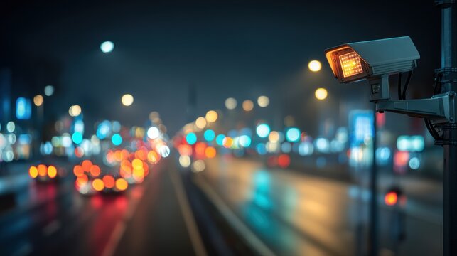 City street camera night