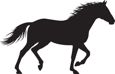 Horse Galloping Full Stride Silhouette