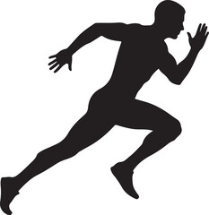Runner Sprinting Forward Silhouette