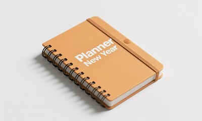 Planner or journal mockup prepared for New Year launch white background  Generative AI