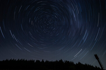 water tower and night sky