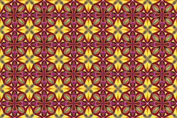 万華鏡のようなモザイク風シームレス模様 3-9