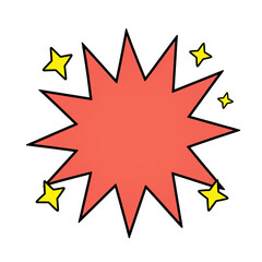 Explosion Shape with Yellow Stars