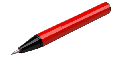 Sleek red and black fine point pen on a deep showcasing precision writing instrument design