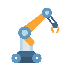 Stylized robotic arm on a black background representing industrial automation and technology