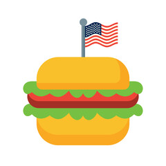 American burger icon isolated on white