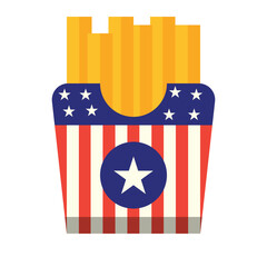 American fries isolated on white background