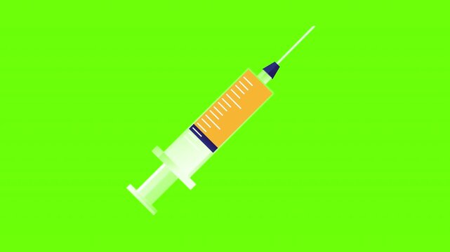 Medical And Healthcare syringe icon concept loop animation video with alpha channel