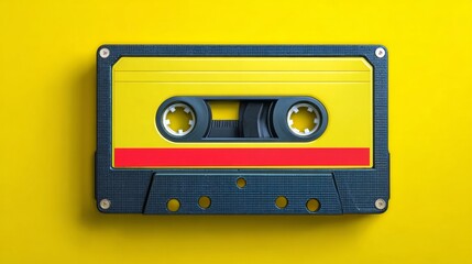 Obraz premium a cassette tape player against a yellow background