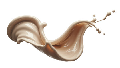 Creamy Liquid Splash on White Background