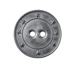Metallic Grey Button with Stars