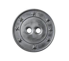 Metallic Grey Button with Stars