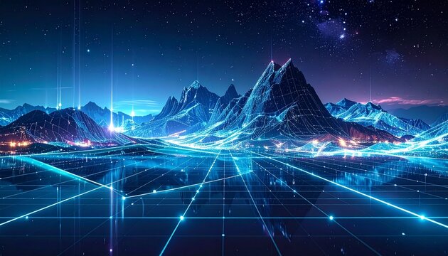 Synthetic reality layer, abstract augmented reality world, overlapping transparent shapes, digital light grids, future interface without screens, elegant and minimal - Powered by Adobe