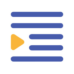 Obraz premium Flat design navigation menu icon with play button on a black background