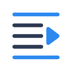 Obraz premium Blue icon representing content options for text justification and direction layout