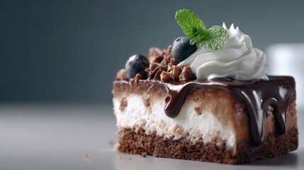a chocolate cake slice