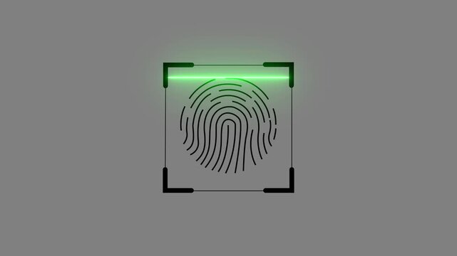 Loopable track of fingerprint scaner ray is scanning barcodes of multiple products with laser. seamless loop video footage animation.