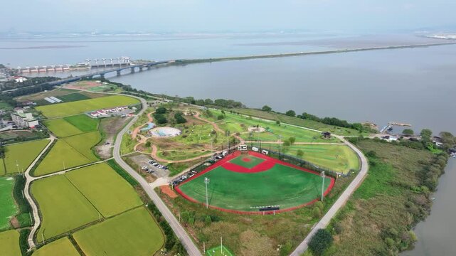 충남 당진시 삽교호 호수공원의 풍경