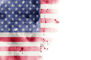 USA flag theme background isolated on white