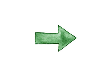 Green arrow isolated on white background