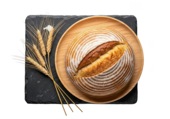 Collection of six red circular stickers with peeling corners, isolated on transparent background