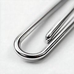 Macro close up of a shiny metal curtain hook