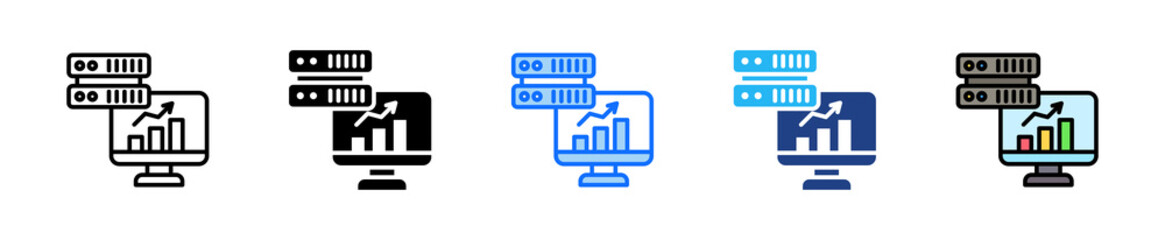 Server Monitor Icon Set Multiple Style Collection