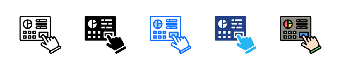 Monitoring Panel Icon Set Multiple Style Collection