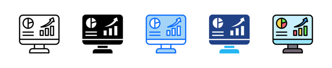 Monitor Dashboard Icon Set Multiple Style Collection