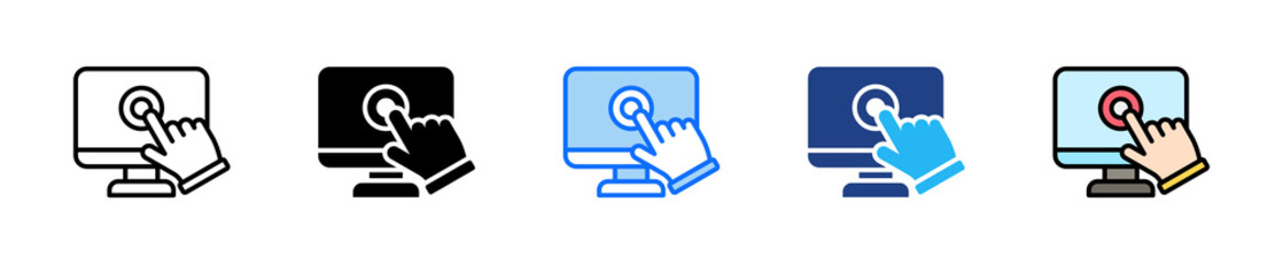 Screen Monitor Icon Set Multiple Style Collection