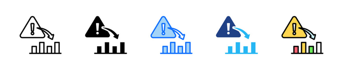 Risk Monitoring Icon Set Multiple Style Collection