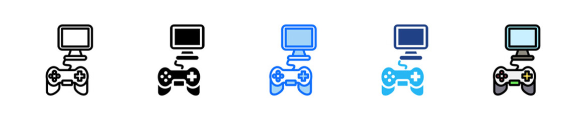 Monitor Control Icon Set Multiple Style Collection