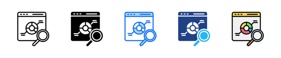 Monitoring Report Icon Set Multiple Style Collection