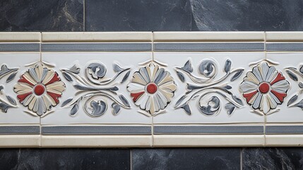 A collection of seamless, ornate decorative tile borders with intricate vintage patterns. Ideal for classic interior design, framing, kitchen backsplashes, and bathroom decor.