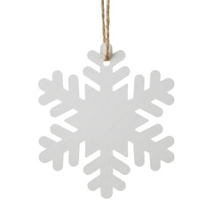 White Paper Snowflake Hanging Tag With Twine
