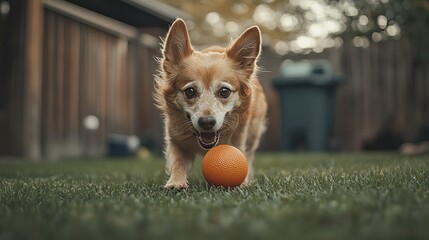A collection of heartwarming images featuring a happy Golden Retriever dog. Scenes include playing with a squeaky toy, running, barking, and showing affection to its owner.