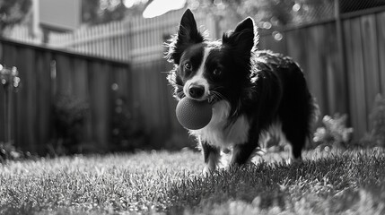 A collection of heartwarming images featuring a happy Golden Retriever dog. Scenes include playing with a squeaky toy, running, barking, and showing affection to its owner.