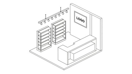 Retail Store Display Stand and Shelves.