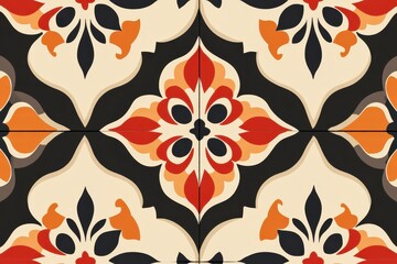 geometric design of floral motif in abstract setting - Seamless , pattern , background , tile